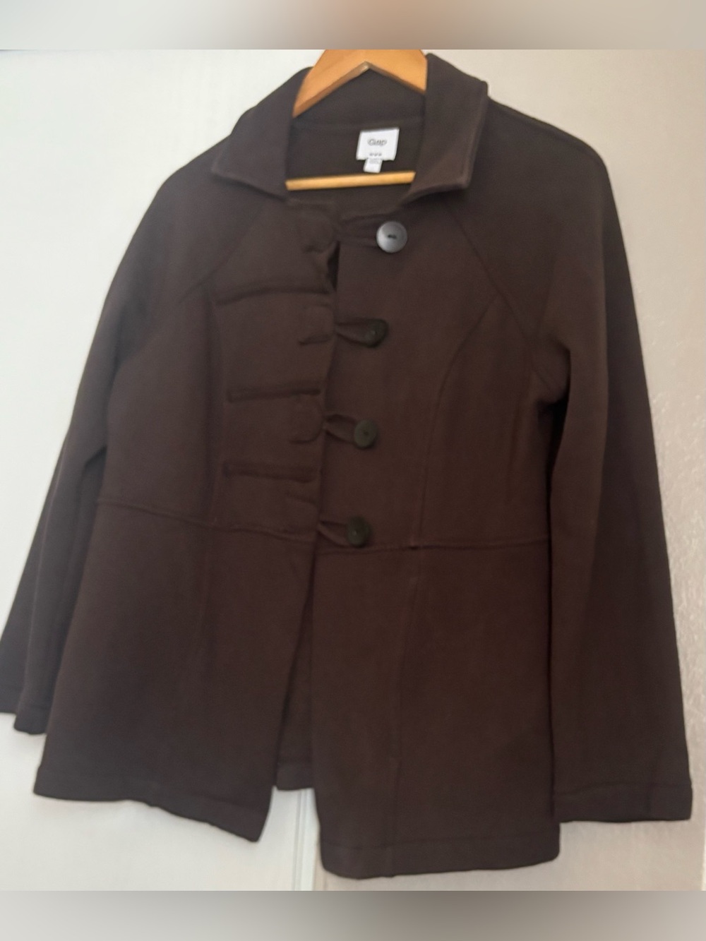 GAP Women's Brown Button-Front Pea Coat